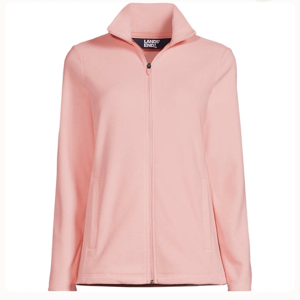 Landsend Anyweather Fleece Jacket In Salt Washed Pink In XL